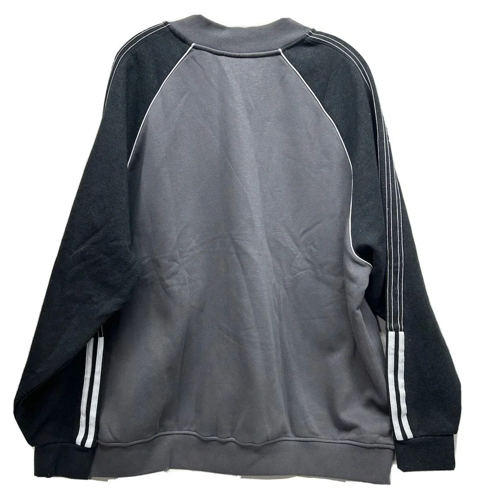Adidas Mens Size XL Gray Fleece SST Full Zip Long Sleeve Track Jacket New (L9)